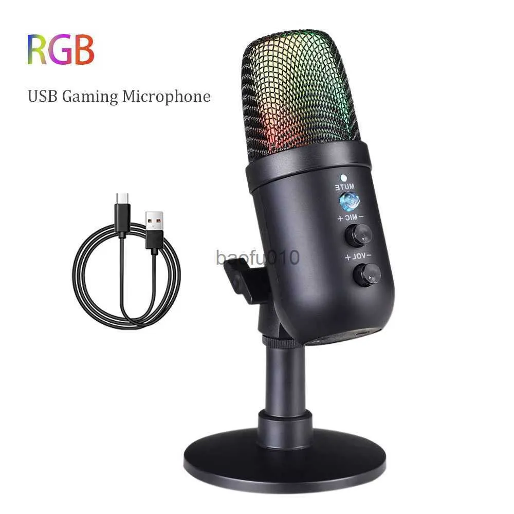 Microphones Gaming Studio Recording Microphone Usb Wired Table Condenser Streaming Professional Podcast Mic for PC PS4 PS5 Laptop Computer HKD230818