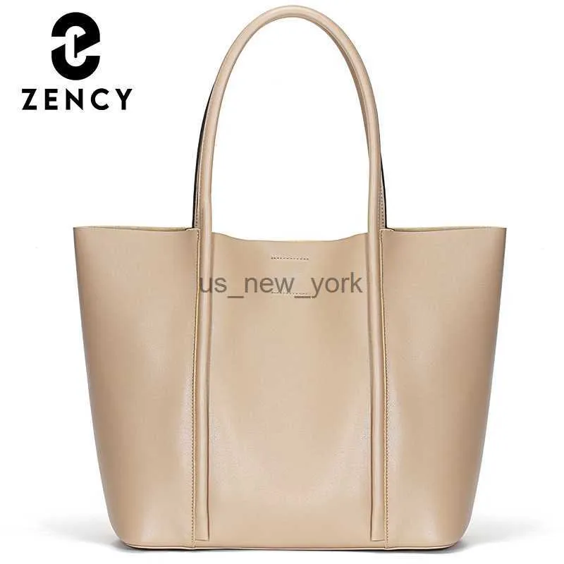 Totes Zency Soft Echt lederen handtas Classic Elegant All-match dames Tote Tassen Grote capaciteit Composiettas Pomische schoudertas HKD230818