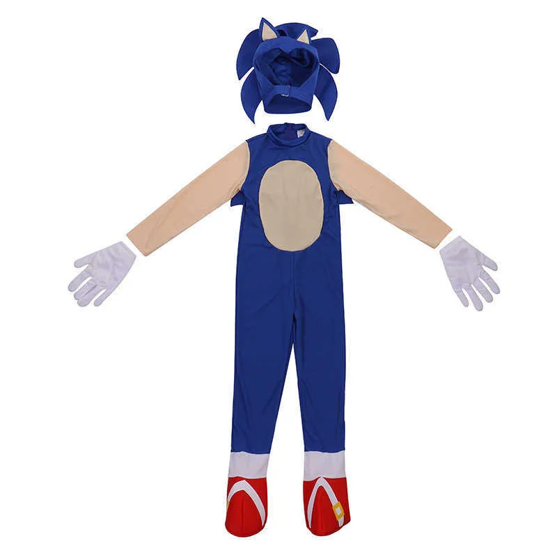 Kids Sonic The Hedgehog Costume Boys Jumpsuit w/ Gloves Cosplay