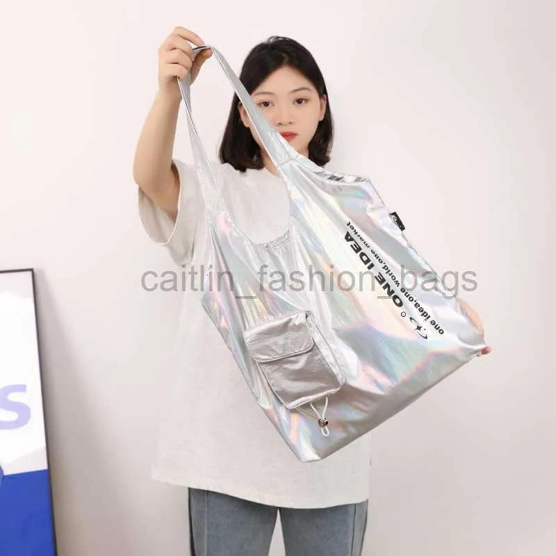 Designer Bag Korea East Gate 2024 Autumn New Denim Canvas Fashion Silver Pendlar Tote stor kapacitet Designer Bag Caitlin_fashion_bags