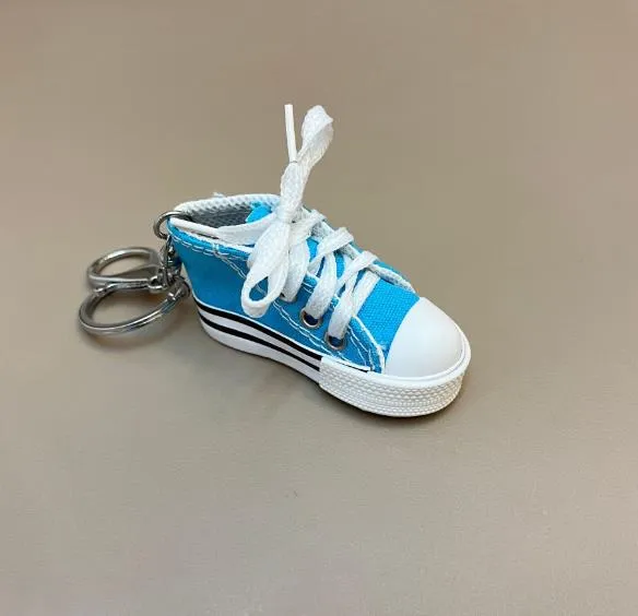 Classic Motorcycle Side Support Keychain Mini Canvas Simulation Leisure Shoes Keychain Package Pendant Factory Wholesale