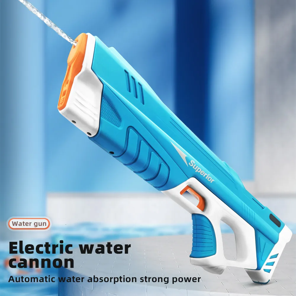 Gun Toys Auto Water Sucking Burst Electric Water Gun Kids Beach Pool Water Fight Power Shooting Summer Outdoor Water Gun Toy Gifts 230818