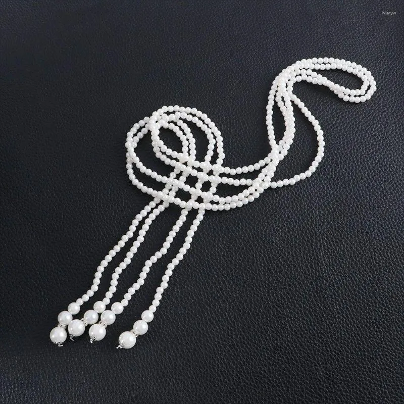 Paski słodkie modne sztuczne perły vintage podwójna warstwowa kryształowy naszyjnik Dekoracja Dekoracja Kobiet Paliw Koreański pasek talii