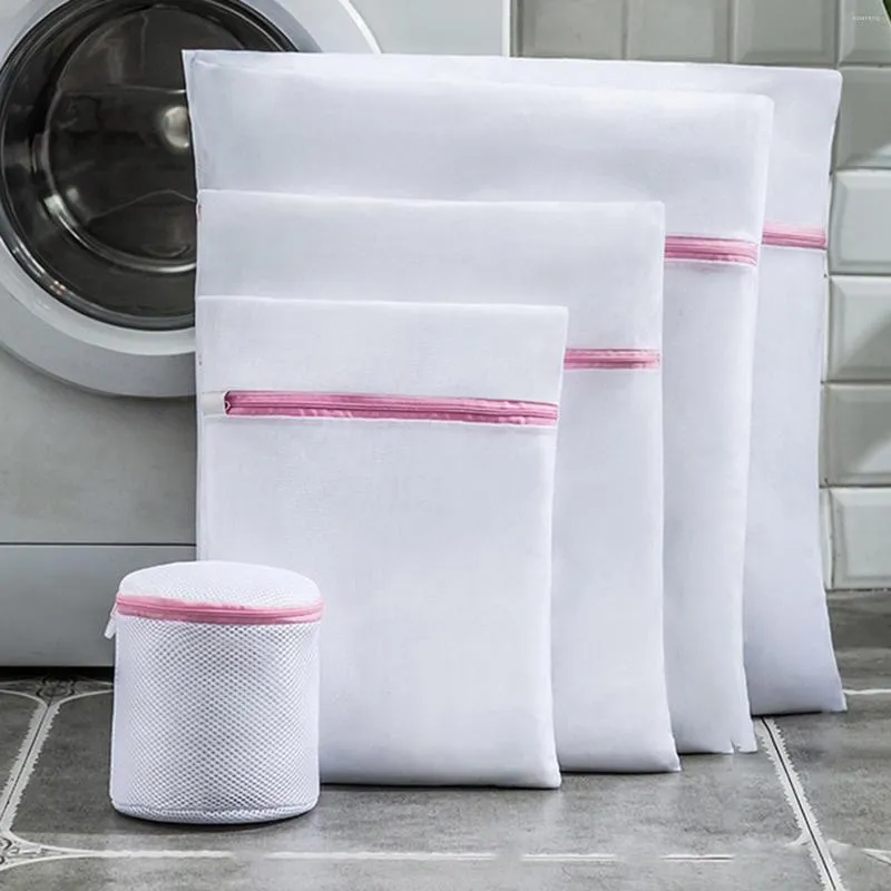 Bolsas de lavanderia 2pcs malha prática zíper suave anti-deformação Bolsa de lavagem para amizade vizinhos do presente