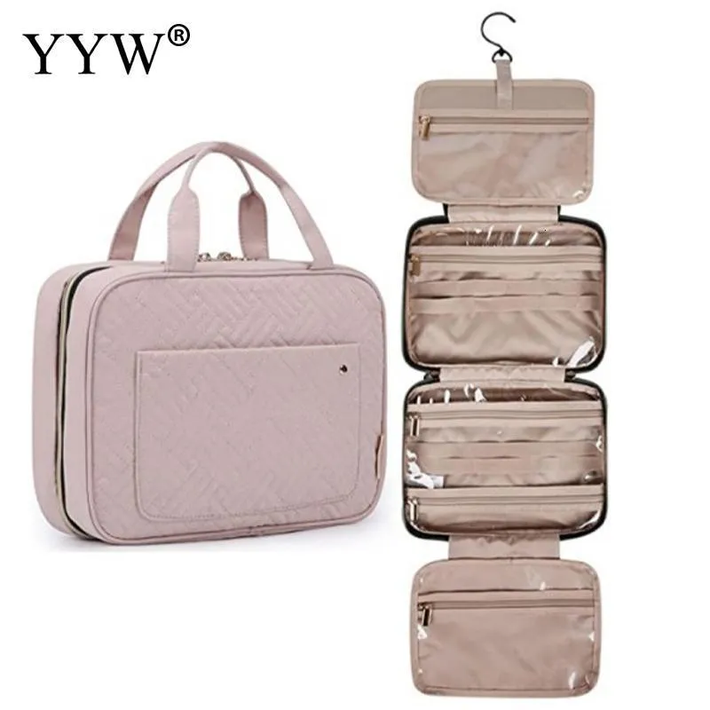 Bolsas de cosméticos Estuches Multifunción Bolsa de mujer Impermeable Gran capacidad Suave PU Cuero Organizador de almacenamiento Organizador de viaje Bolso con gancho 230817