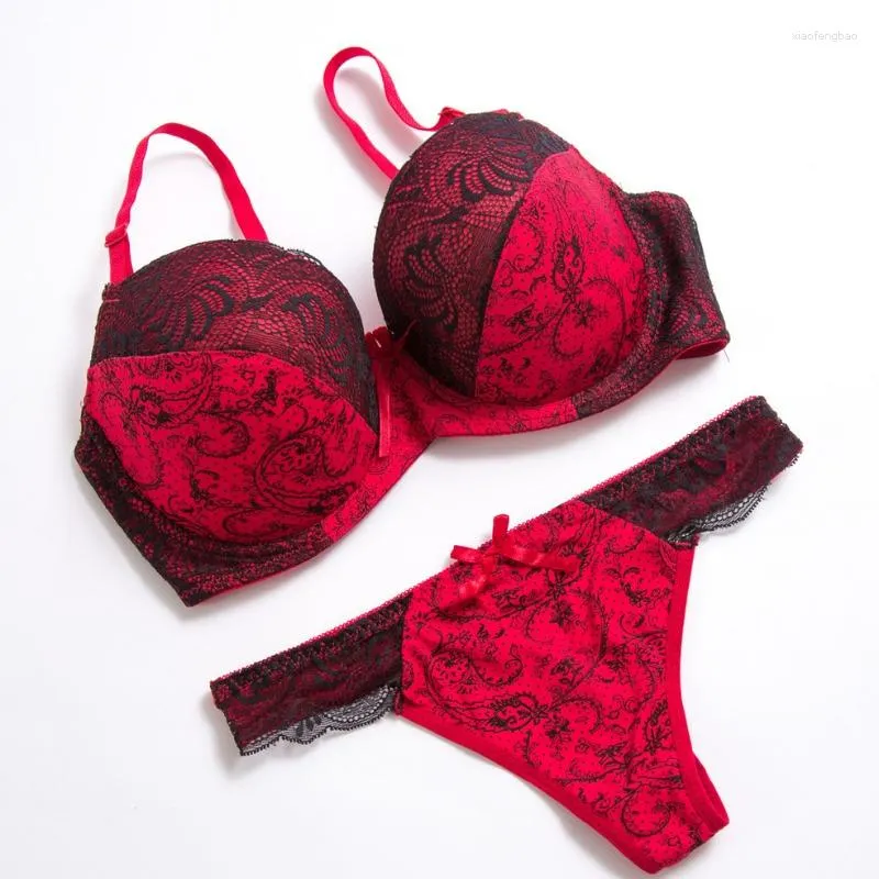 Bras Sets Sexy Women Bra Thong Lace Fashion Color Matching Underwear Set  From 10,96 €