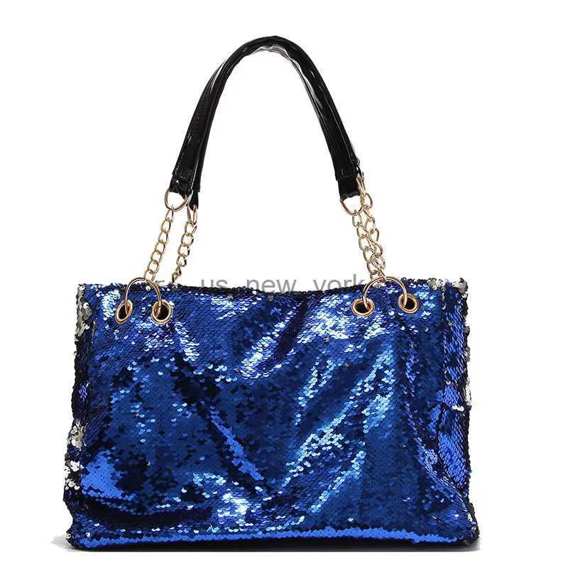 Totes 2022 New Fashion Bling Tote Bags for Women Large Capacity Women's Bag Color-changing Sequins Handbags Bolso Mujer HKD230818