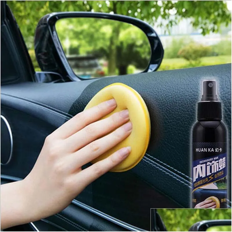 Zorgproducten 120 ml Car Poolse interieur Was Reiniger Polijst Waxing Leer Surface Plastic Vernieuwen Agent Motief Diy Cars D Dhyaw