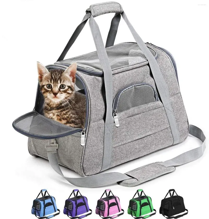 Capas de assento de carro de cachorro Bolsa de pet tours malha macia de gato portátil de gato portátil carregando ombro de bolsa