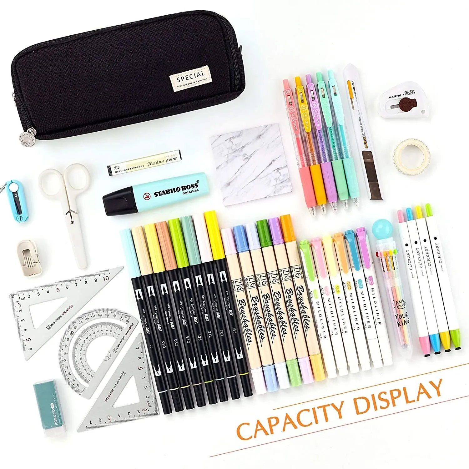 Pencil Bag Large Capacity Girls Pen Case Pouch Korean Organizer Kawaii Box  for Back To School Supplies Accessories Stationery