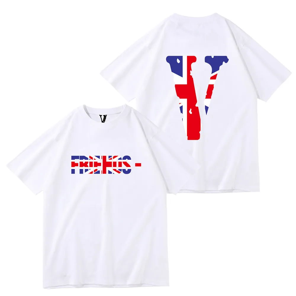 Vlone Summer Новая футболка мужская и женская дизайнерская футболка свободная футболка мужская повседневная рубашка роскошная одежда уличная одежда короткая футболка-141