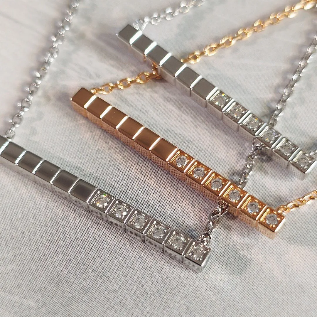 Naszyjnik Designer Naszyjnik Wisid Masna biżuteria blok lodu w kształcie różowego złota sier sier Diamentowe naszyjniki biżuterii dla kobiet męskie prezent urodzin