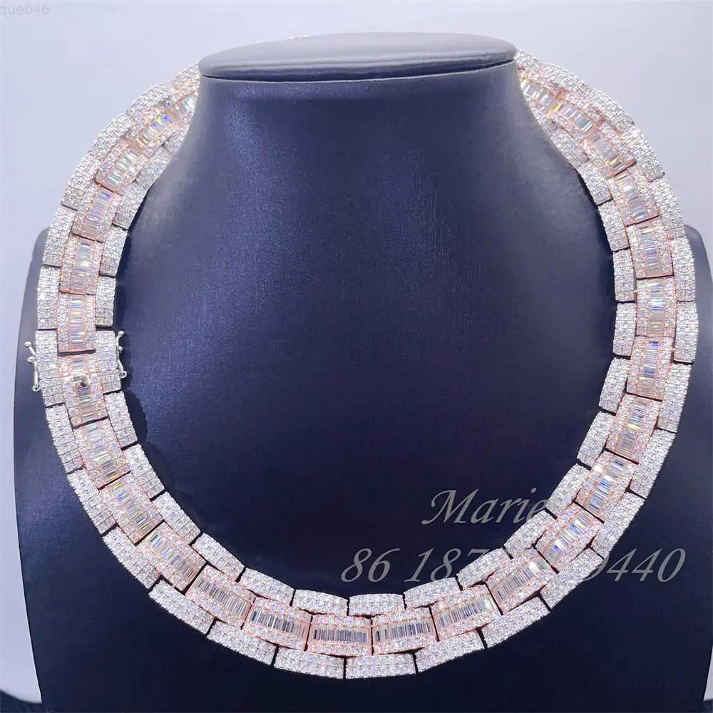 Luxury VVS Moissanite Cuban Chain Necklace Hip Hop Jtv Jewelry