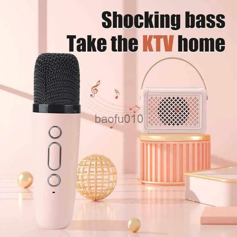 Portable Bluetooth Karaoke Speaker Set With Microphone Handheld Mini Mini  Microphone Wireless For Kids HKD230818 From Baofu010, $13.7