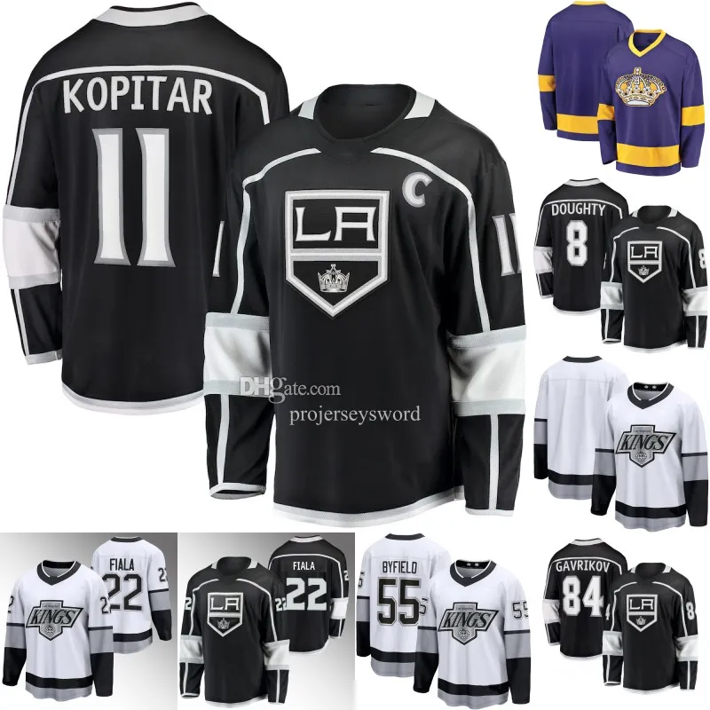 Los Angeles Anze Kopitar Kings Jersey Kevin Fiala Quinton Byfield Drew Doughty Mikey Anderson Dustin Brown Arthur Kaliyev Pierre-luc DuBois Carl Grundstrom Jerseys