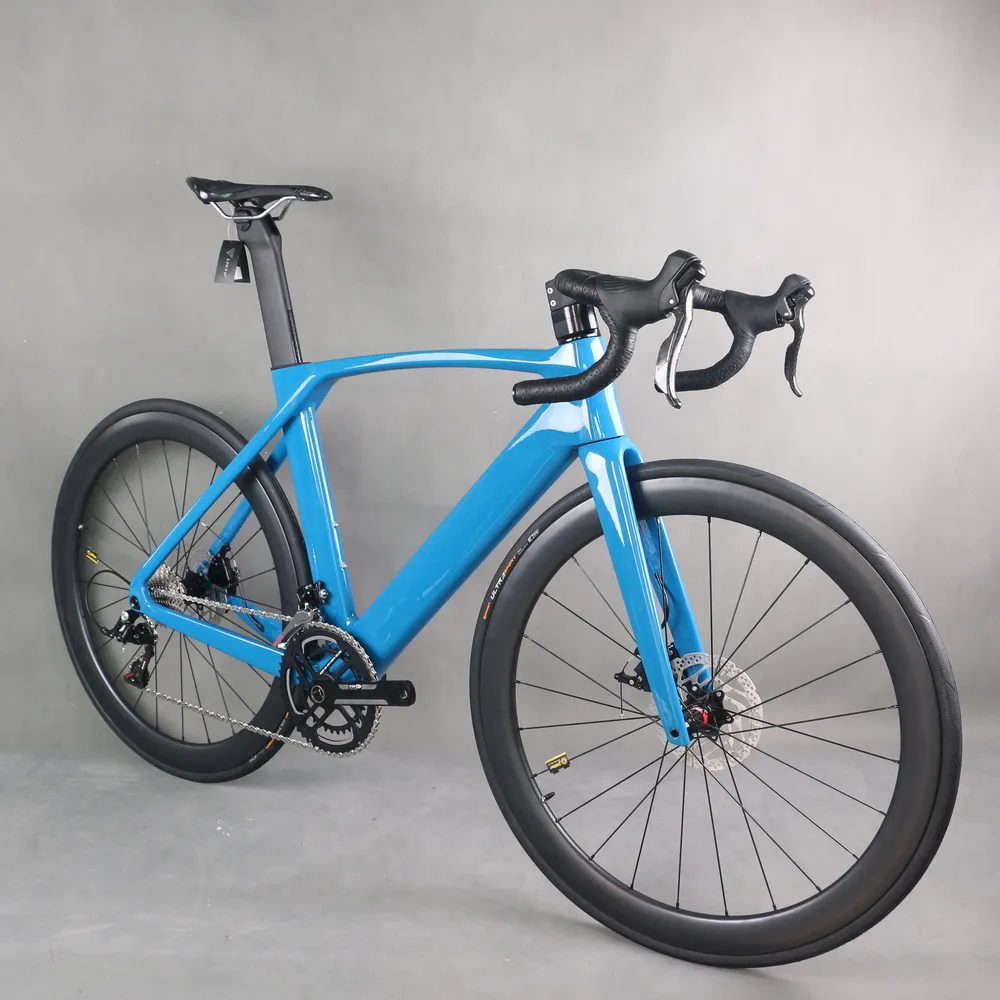 Aero Carbon Road Bike 24 Speed, Full Hidden Cables, Disc Brakes, TT-X34  Frame, Empire Pro Groupset (Sizes 47-60cm)