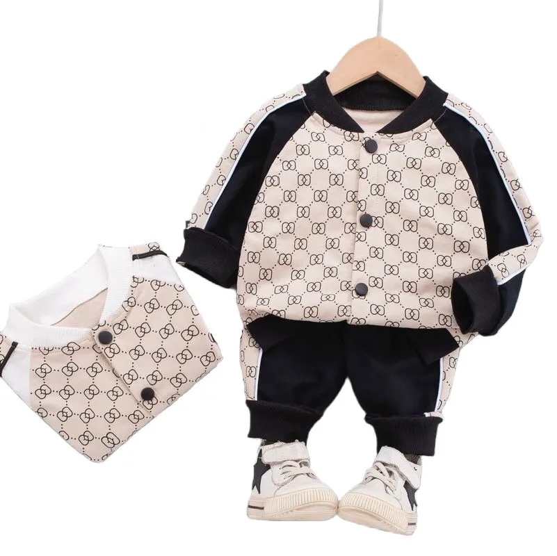 Autumn And Winter Baby Clothes Children Clothing Boys Sets Tracksuit Baby Girls 2Pcs/Sets Casual Print Cotton Suit Costume for Kids