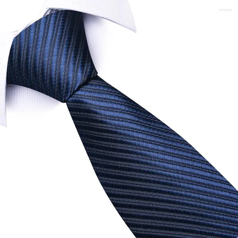 Bow Ties Classic Versatile 8CM Navy Solid Striped Plaid Polyester Necktie For Man Business Wedding Suit Accessories Tie Gift