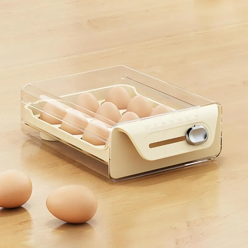 収納ボトルタイムスケール付き卵ホルダー新鮮な卵ボックスコンテナ大容量フリーザーパントリー冷蔵庫ダイニングテーブル