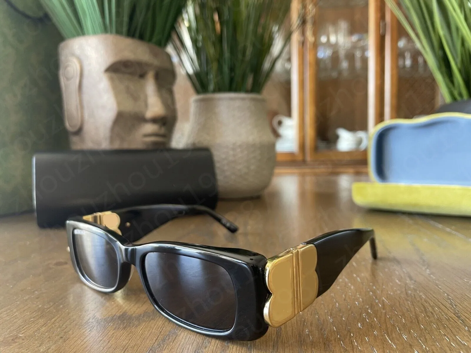 Polarized Retro Aviator Sunglasses Oversized Square Frame Matte Frame Retro Square Oversized Polarized Sunglasses – Alovha main image 2