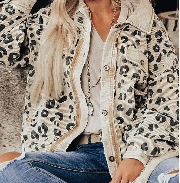 Chaqueta de mujer chaqueta estampada con estampado de leopardo 230817