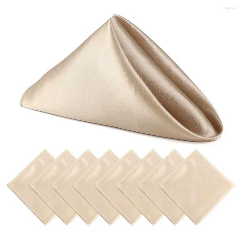 Table Napkin 1PC Luxury Square Napkins Washable Faux Satin Cloth Wedding Soft Shiny Handkerchief Party Dinner Decor.