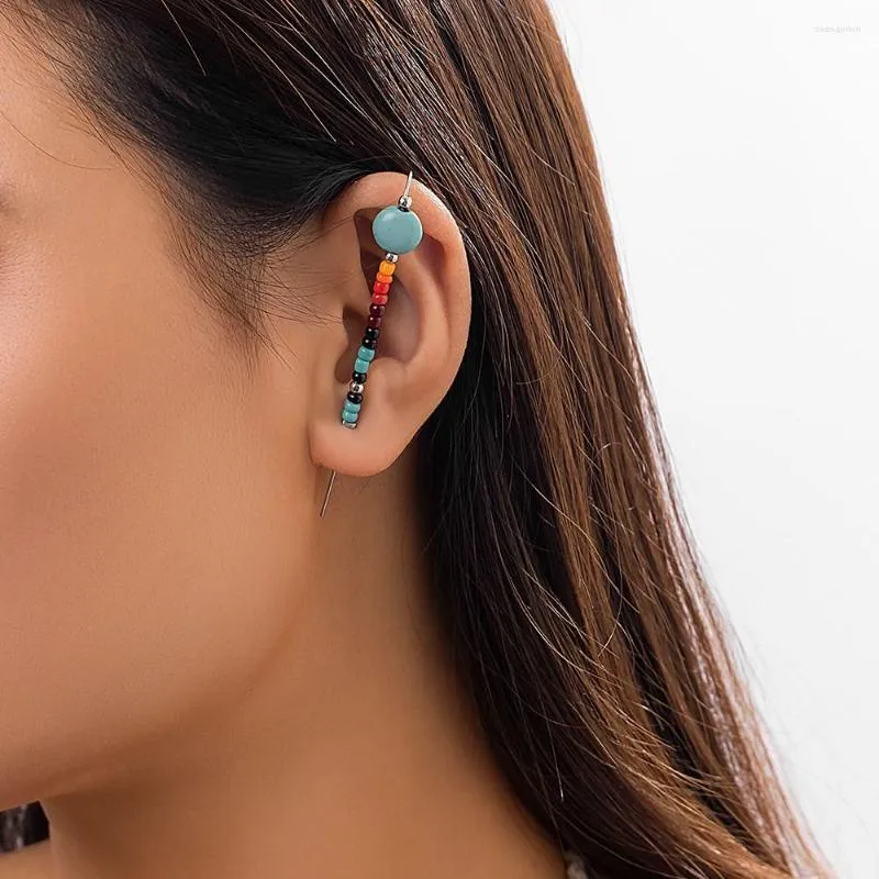 Gestüt Ohrringe 1pc Bohemian Buntes Perlen für Frauen 2023 Modepersönlichkeit Einfache durchdringende Ohr Y2K Schmuckgeschenke