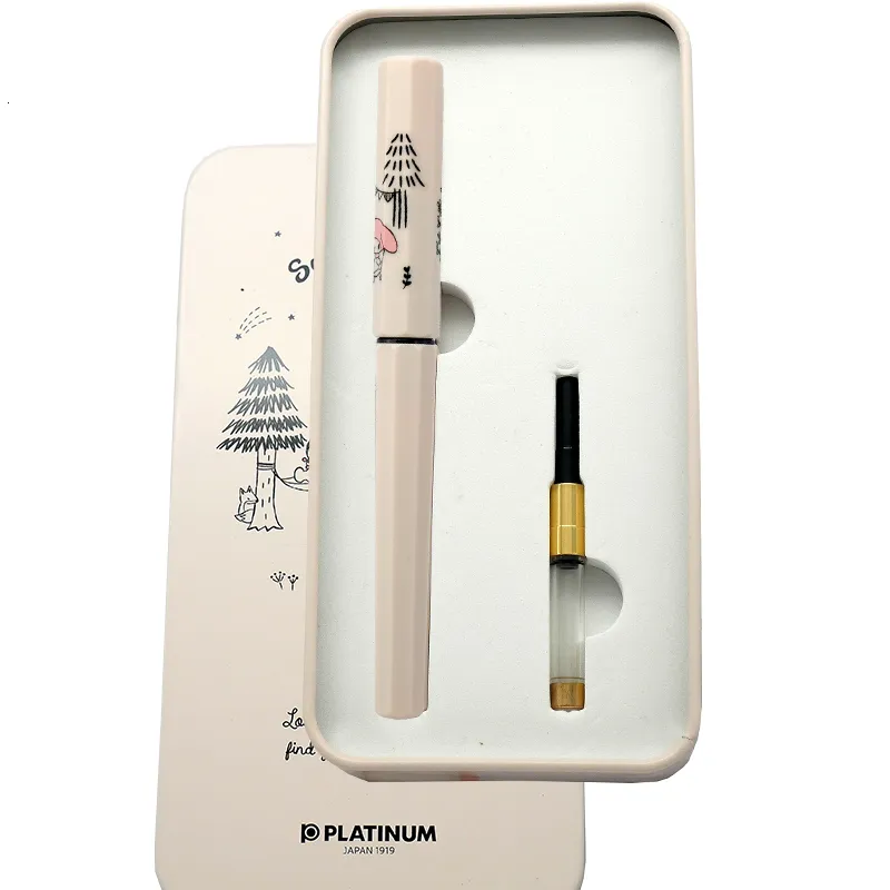 Fountain Pens Japanese Platinum Small Meteor Pen Set Ink Absorber Bag Gift 230818