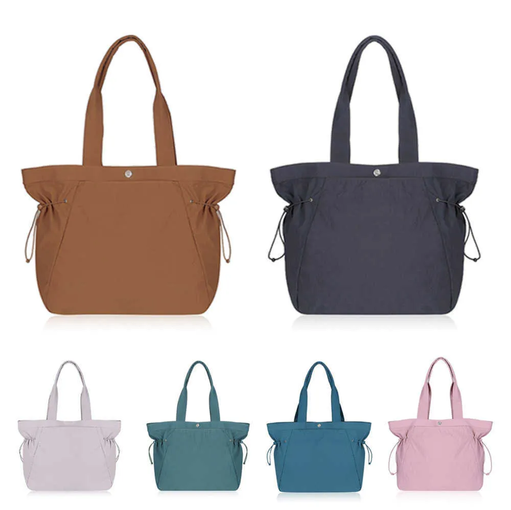 lulul emen mujer Side Cinch Shopping Bag Deportes al aire libre Un hombro Tote bag nylon Beach bags equipaje viaje Crossbody bolsos pochette lulu TOTE BAG gym