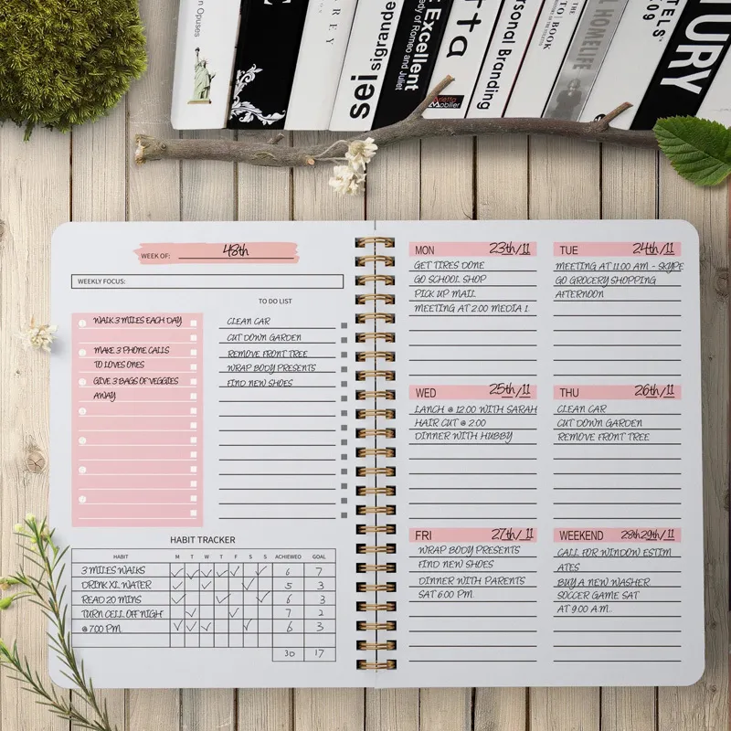 Anteckningar 2023 A5 Agenda Planner Notebook Kawaii Diary Journals Weekly Schedules Organizer School for Stationery Office 230818