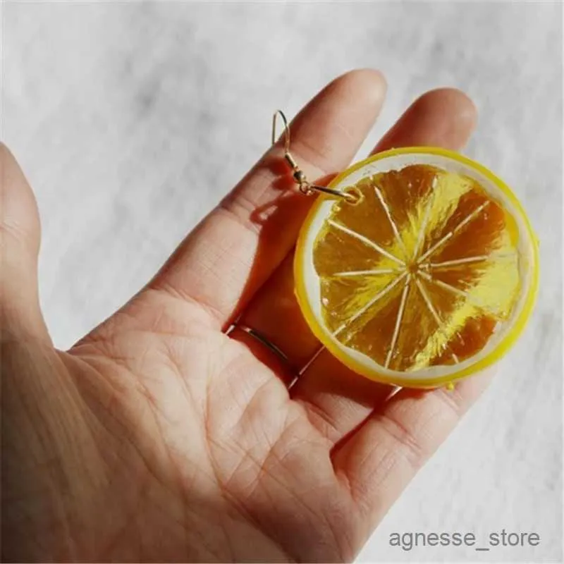 Charm Fruit Resin Earrings Novel Fruit Earrings Personalized Gifts Lemon Slice Earrings Gifts Suitable for Women R230830