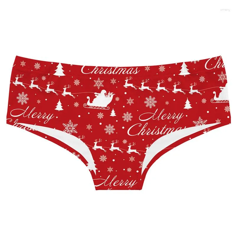 Womens Panties Christmas Print Underwear Comfortable Knickers Lady