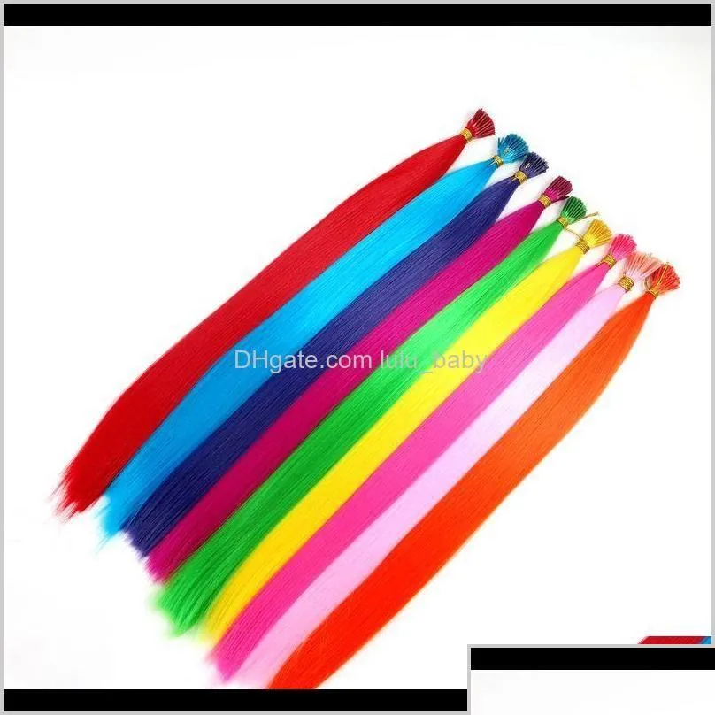 Pre-Bonded Hair Extensions Colorf Stick I Tip Synthetic 22Inch 1Gstrands Loop Micro Ring Qdsnt Wkncm Drop Delivery Products Dhpr0