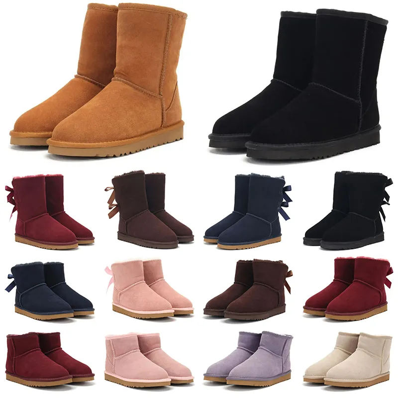 botas de mujer de diseñador Australia Australia Nieve Moda Botas de invierno Rosa Azul negro Clásico Mini y corto para mujer Botas casuales cálidas mujer uggity