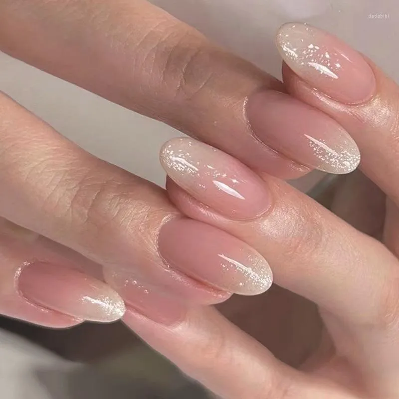 White and pink ombré with glitter. : r/Nails