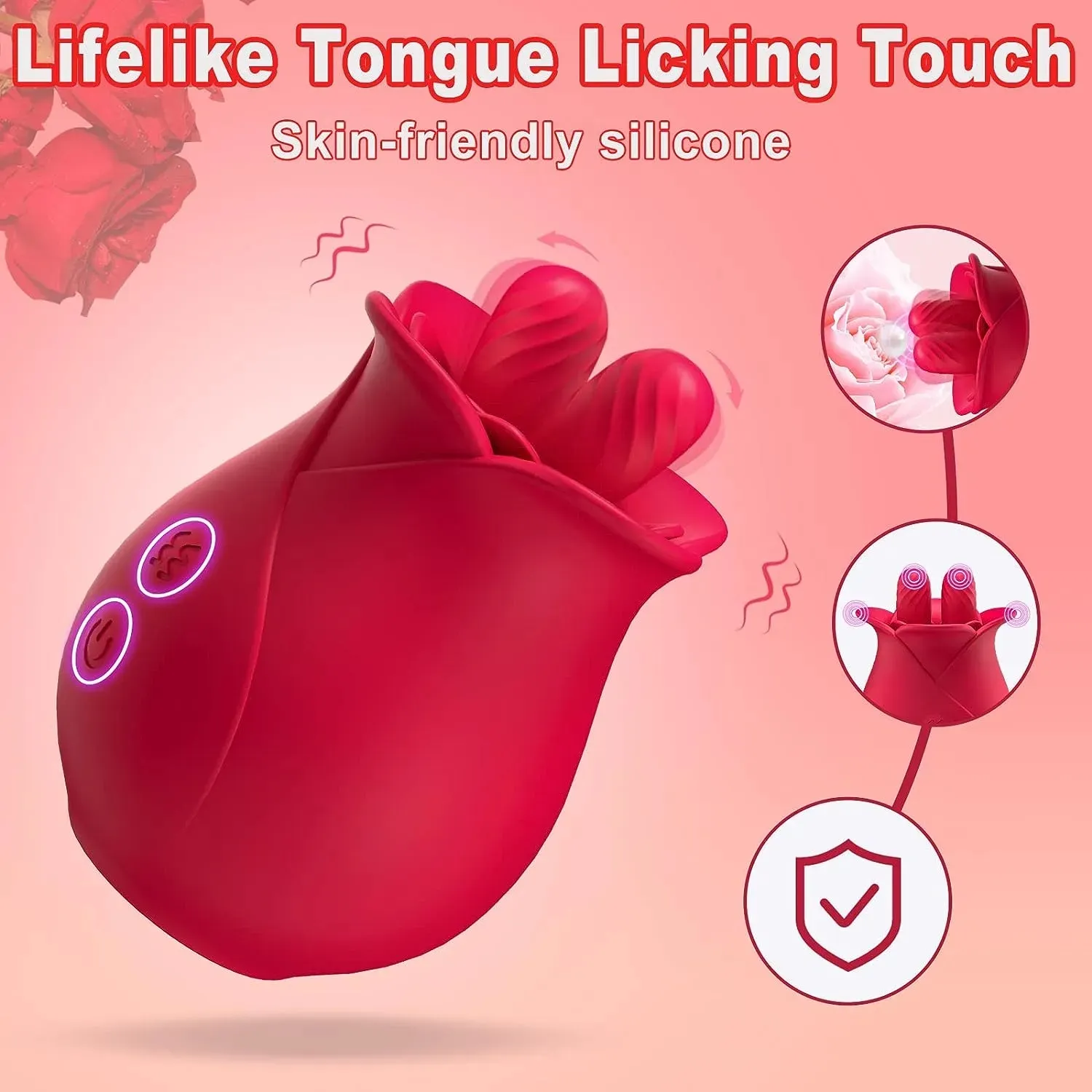 Donne giocattolo rosa con vibratore che lecca la lingua Stimolatore del clitoride femminile SexToys Articoli per adulti_voghion.com