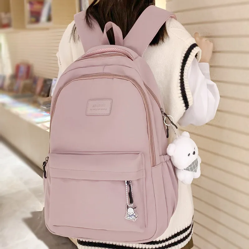 School Bags Fashion Women Pink Waterproof Student Backpack Girl Travel  Leisure Bag Lady Nylon Cute Book Female Laptop College 230818 From Gou03,  $18.36