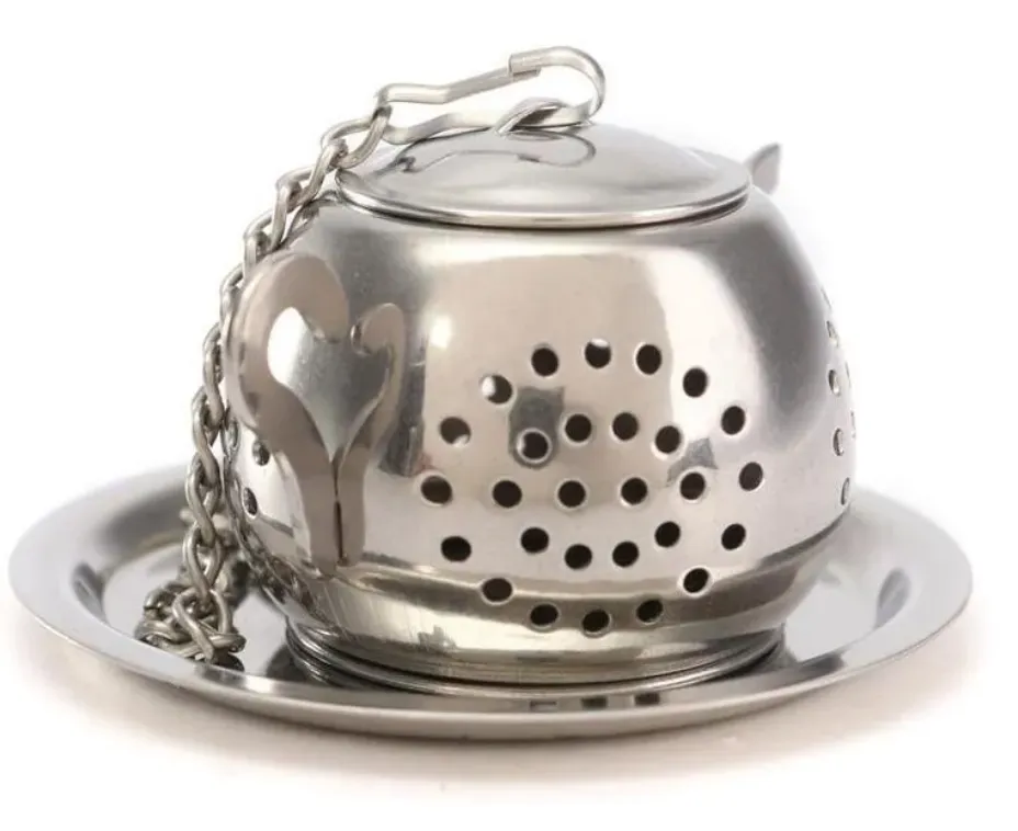 Tea Infuser 3,8cm Teekanne geformt 304 Edelstahl Kräuterkaut -Topf -Tee -Infuser -Säfer Filter Tee Ball C299