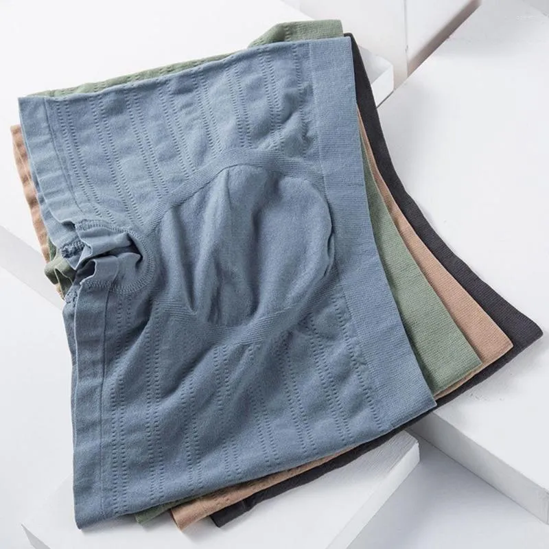 Cuecas elásticas da cintura média padrão de cor sólida algodão calcinha sem costura calcinha de nylon boxer de boxe respirável