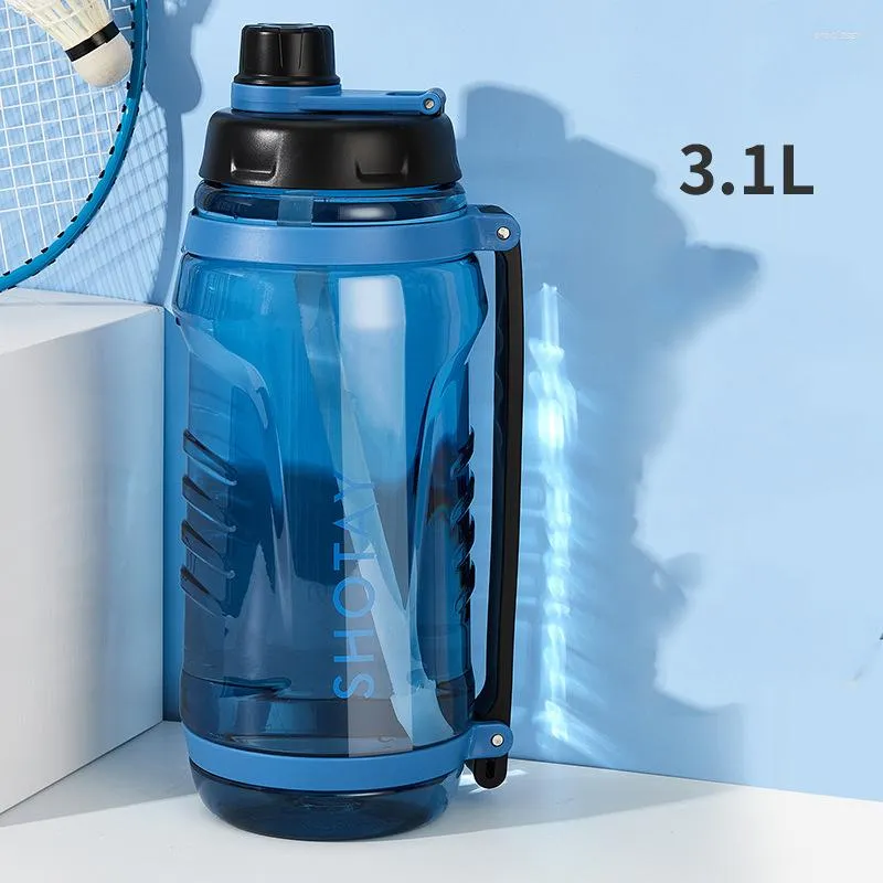 Waterflessen 2500 ml/3100 ml grote capaciteit Gym Fitness Drink Plastic Outdoor Camping Cycling wandelsporten