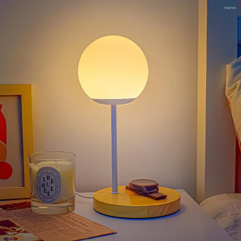 Table Lamps Solid Wood Small Lamp Creative Warm Remote Control