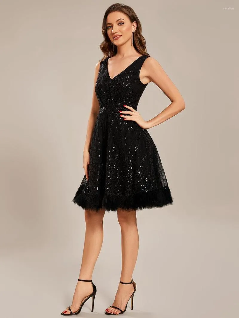 90s split prom dress One-Sleeve Long Black Sequin Formal Dress S1283 Black / 00 main image 1
