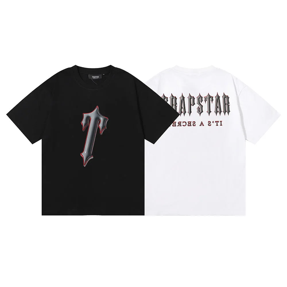 Trapstar Erkek Tişörtler Tasarımcıları Erkek Kadın Tişörtleri Moda Sokak Gelgit Mektubu Baskı Pamuk Gömlek Polo Spor Trapstar Tees Kızılötesi