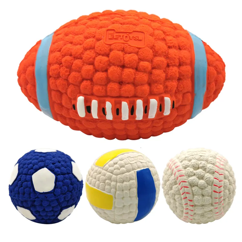 Dog Toys Tuggar för små stora hundar Chihuahua Golden Retriever Natural Latex Balls Anti Bite Interactive Tug Toy Pet Squeak 230818