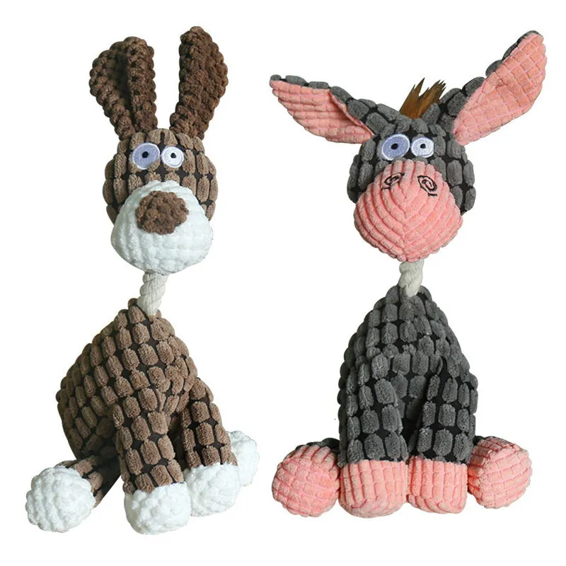 Chien Jouets À Mâcher Amusant Jouet Pour Animaux De Compagnie Forme D'âne En Velours Côtelé À Mâcher Pour Chiens Chiot Squeaker Squeaky En Peluche Os Molaire Formation Accessoires 230818