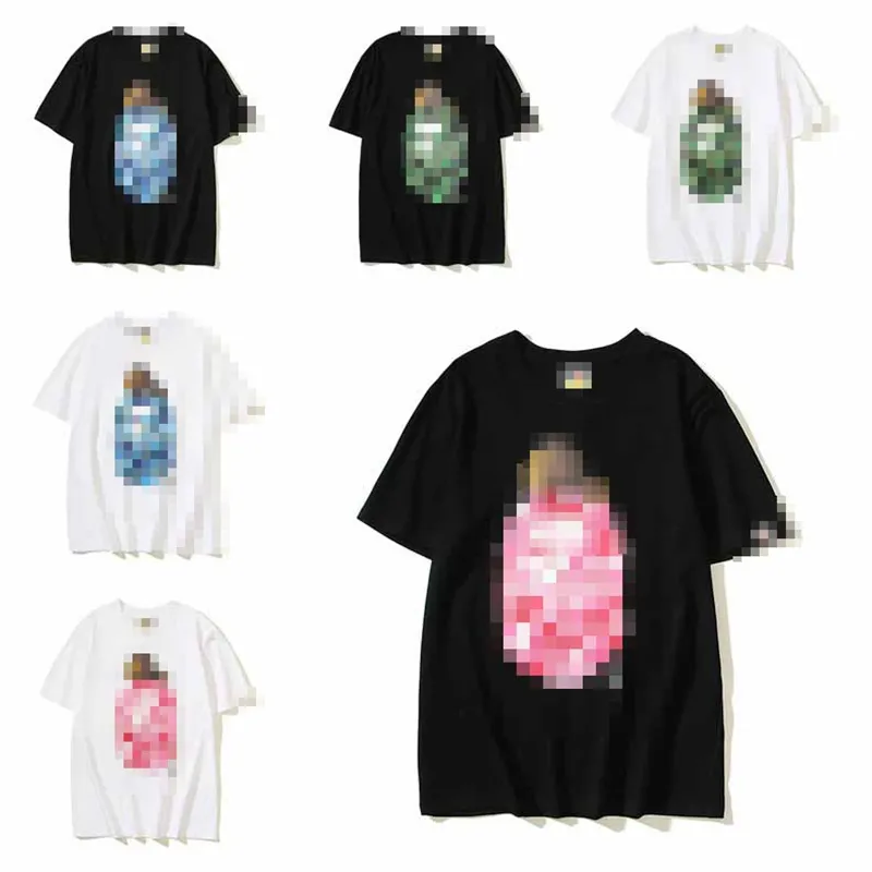 bathing ape shirt Youth cartoon camouflage short sleeved men's and women's casual loose round neck T-shirt bathing ape