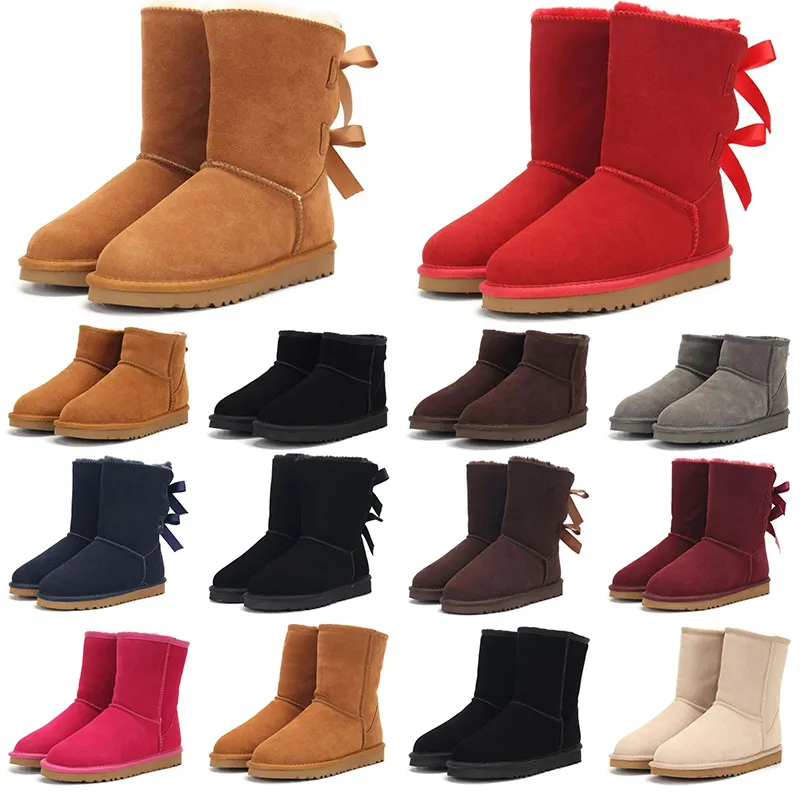 Women Boots Australia ciepłe buty Mini klasyczny buty Tazz Half Snow Bot Klasyczne zimowe pełne futrzane puszyste futrzane kobiety ultra botki