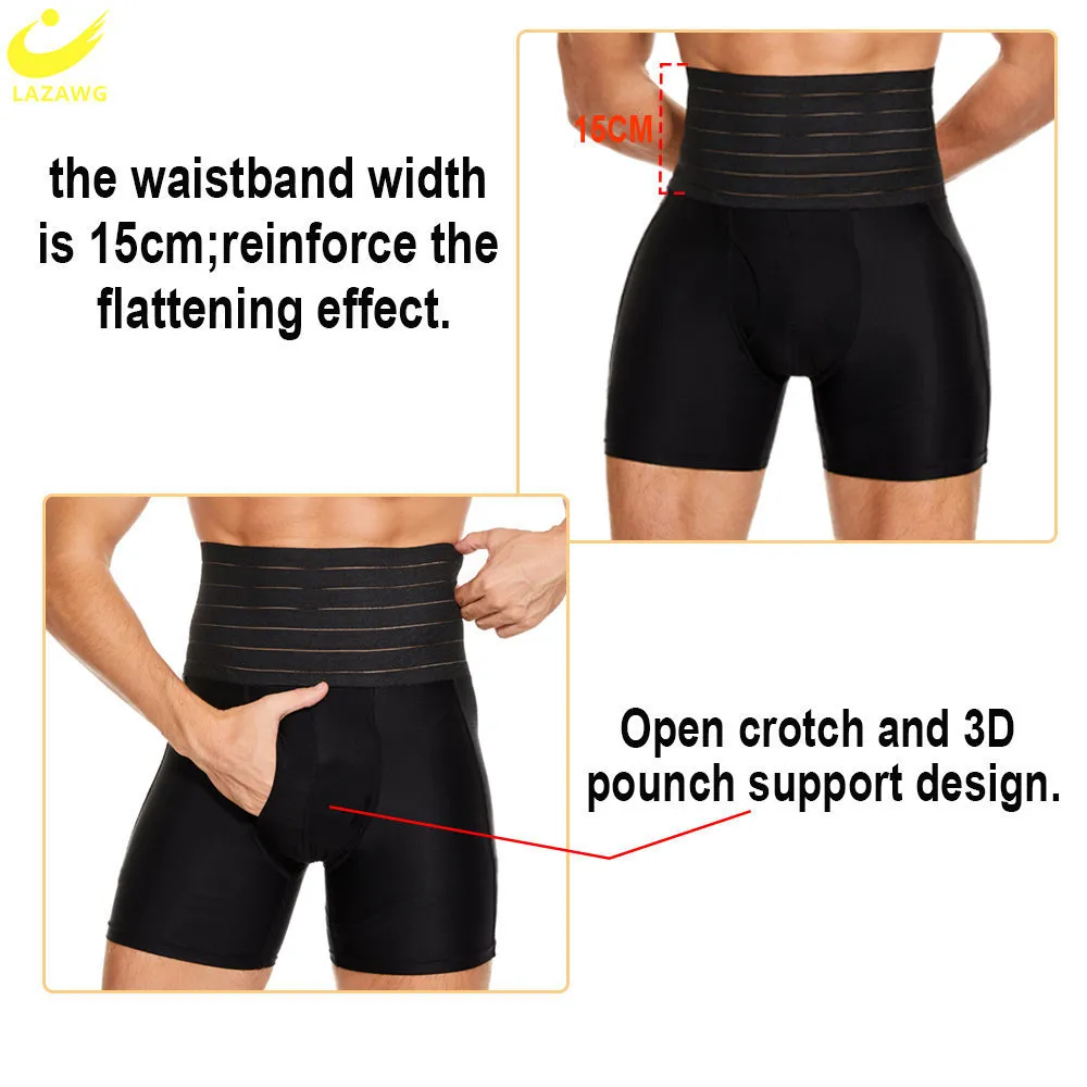 Waist Tummy Shaper LAZAWG Body Shaper Shorts For Men Slimming