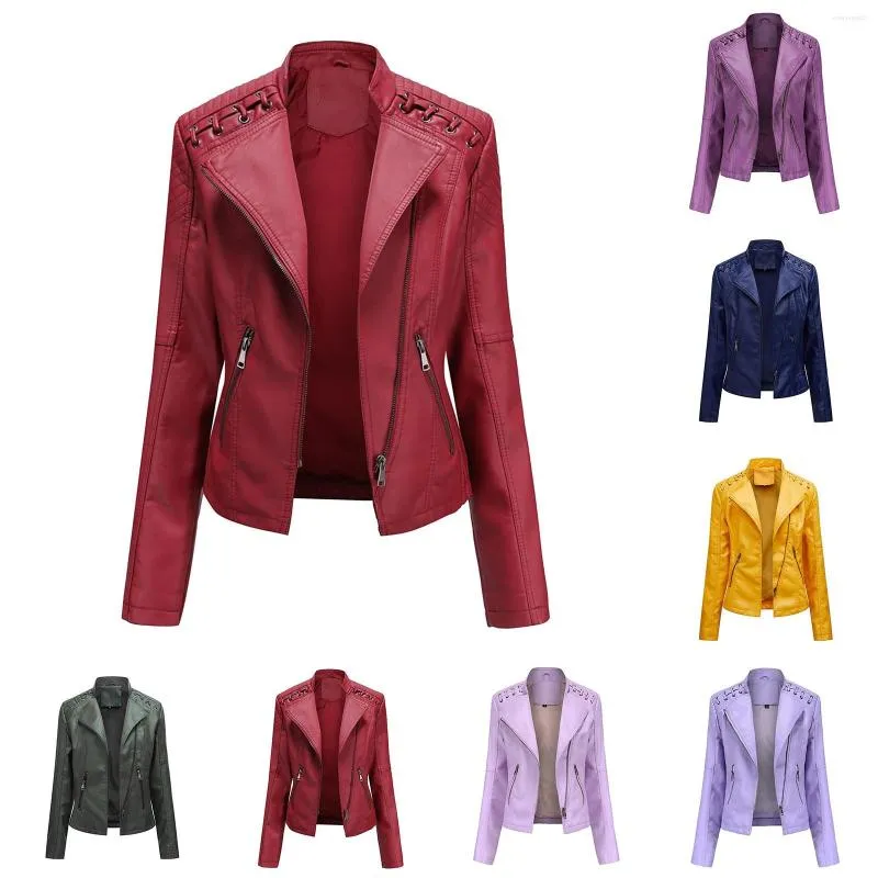 Women's Jackets Long Sleeved Solid Standing Collar Thin Motorcycle Suit Jacket Women Thumb Holes Rain Womens Winter Snow