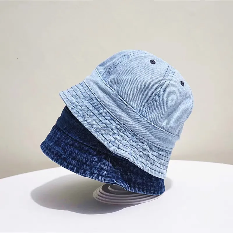 Caps Hats zomer Babyhoed Solid Color Soft Cowboy Boy Boy Girl Bucket Buiten Beach Panama Cap Sun 230818